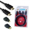 Cabo HDMI 1,5 metros com Adaptador Micro-HDMI e Mini HDMI Cabo HDMI 1,5 metros com Adaptador Micro-HDMI e Mini HDMI